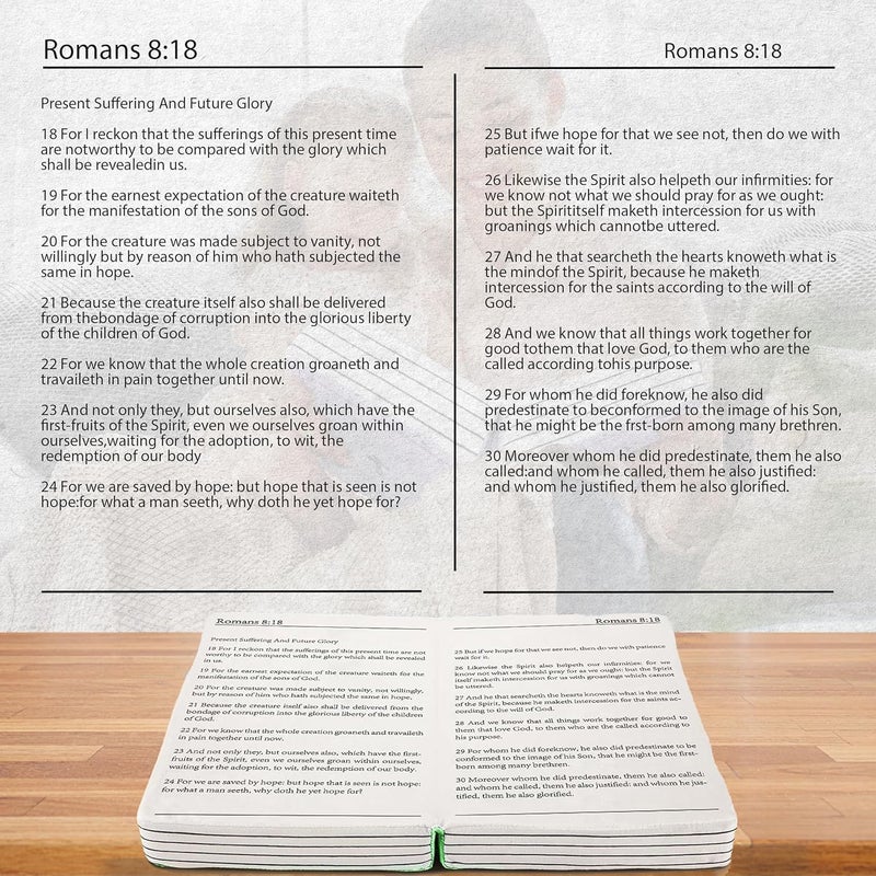 VKMON Bible Pillow Book Plush That Opens, for Teens Adults Christian Gifts, Cozy Faith Bible Pillow (Green) - Image 2